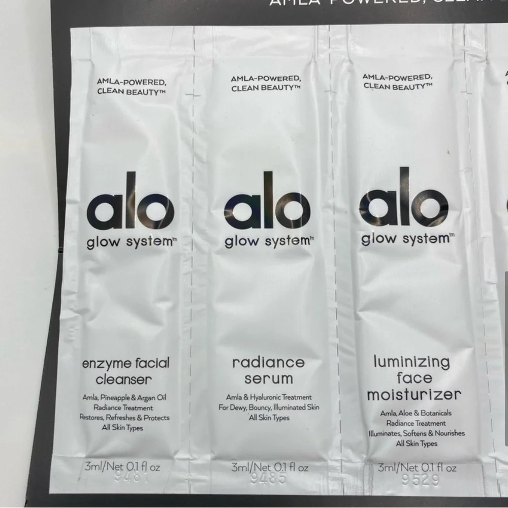 ALO Glow System Amla-Powered Clean Beauty Skincare Sample Pack New Unused